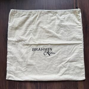 Brahmin Ateliers Dust Bag Tan Logo Drawstring Cover 17x18